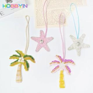 HOBBYIN Miếng dán HOBBYIN, Móc khóa cây dừa DIY, Tinh thể sao biển Sequin Handmade đính miếng vá túi quà tặng mặt dây chuyền