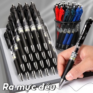 Bút gel ngòi 0.5mm mực đen dung lượng lớn - Bút bi bấm cao cấp viết êm tay dành cho học sinh