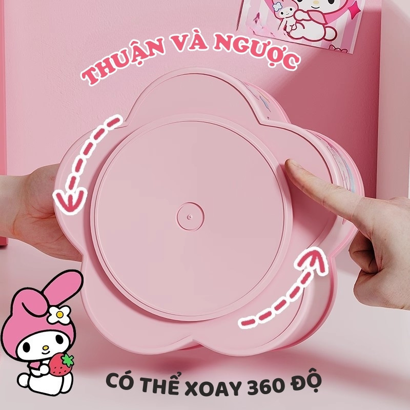 Khay Đựng Bút Xoay 360° Bông Hoa – Lọ Đựng Bút Dung Tích Lớn Cho Bàn Học Gọn Gàng