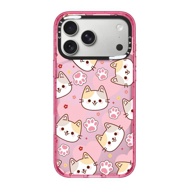 CASECASE X Mèo Dễ Thương Paw Hồng Fizz Màu Trong Suốt Cứng Từ Hút Tác Động Cho Apple IPhone 12 13 14 15 16 17 Pro Max Air Plus Có Hộp