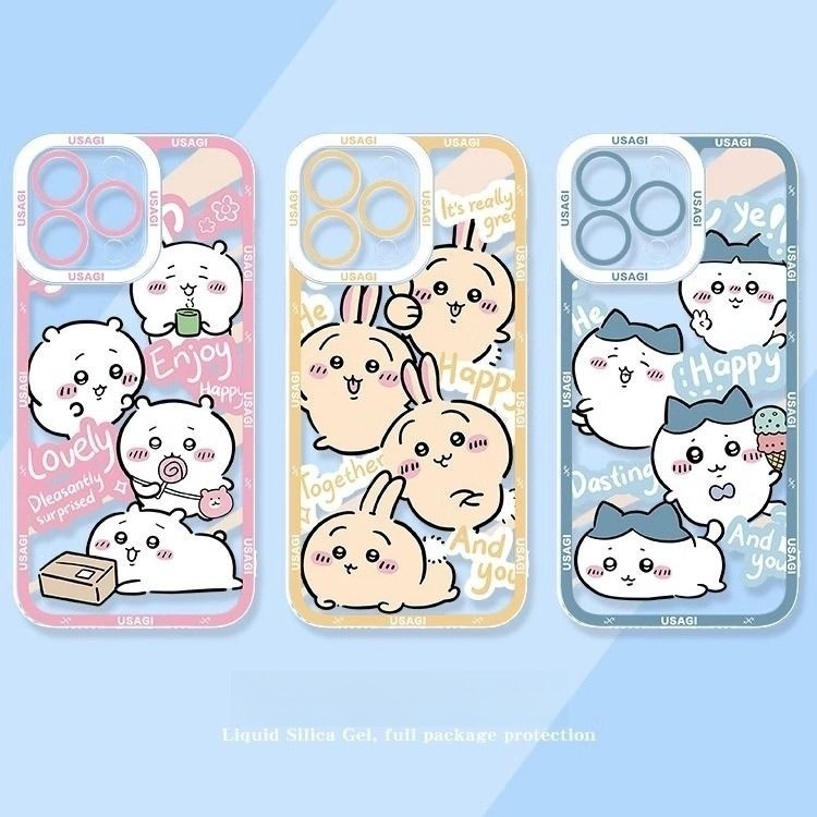Vỏ Hachiware Usagi Chiikawa Cho Samsung Galaxy S23 S22 S21 Plus Ultra S20FE S21FE S23FE J7 Prime J6 Plus Vỏ Điện Thoại Silicon Mềm Trong Suốt