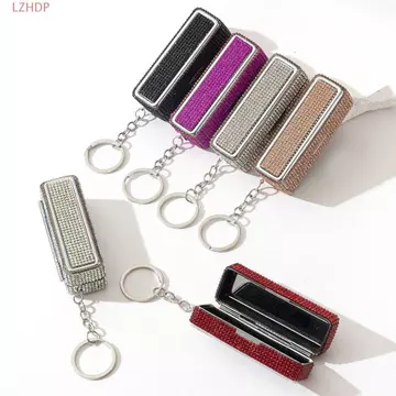 Hộp đựng Son bóng LZHDP, Hộp đựng son môi đính đá tiện lợi Bling, Móc khóa đa chức năng nhẹ thời trang Ví đựng son môi cầm tay