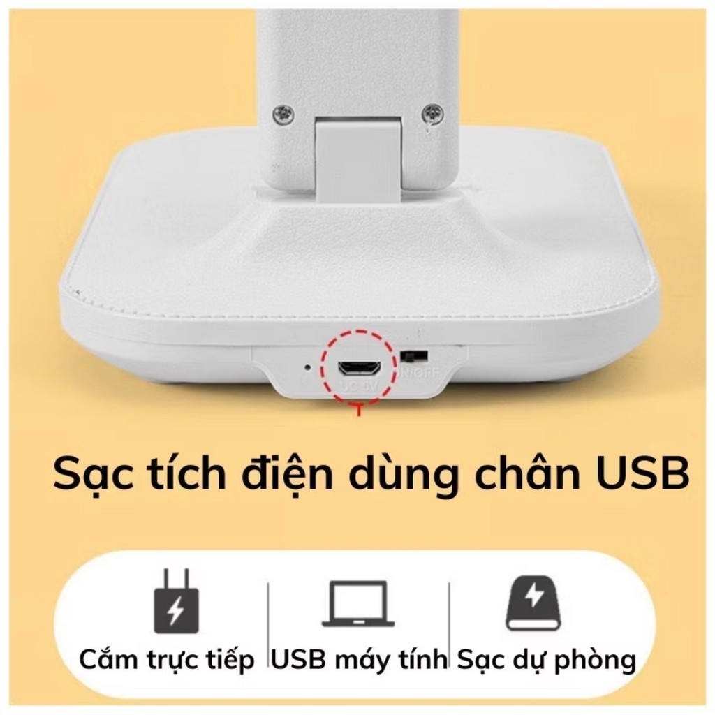 Đèn học LED chống cận: sạc được, 3 màu, chặn ánh xanh, không nhấp nháy – lý tưởng học/làm việc