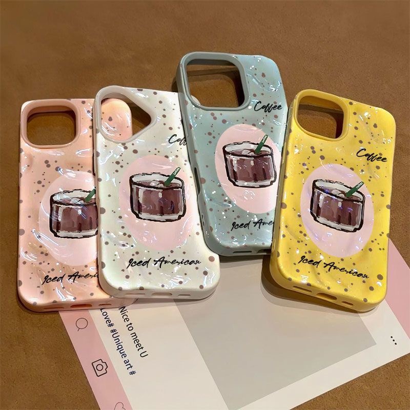 Graffiti cà phê cho iPhone17 thiên thạch vân iPhone15pro trường hợp điện thoại 16promax mới 13pro soft case