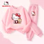 Hello Kitty Bé Gái Quần Áo Hai Mảnh Bộ Hoạt Hình Dễ Thương Trẻ Em Trang Phục Thường Ngày