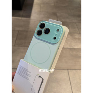 WEIXIN | Apple 17promax Silicon lỏng tương thích Màu trơn đơn giản Thời trang mới Vỏ điện thoại di động từ tính phổ biến dành cho nữ
