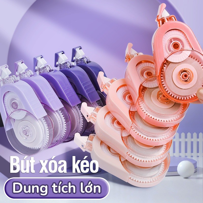 Bút xoá kéo màu pastel đáng yêu, set 5 bút dài 100m, chất lượng cao cho học sinh học tập hằng ngày