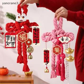 {YAN} Đồ trang trí nút thắt Trung Quốc, Đồ trang trí bầu không khí lễ hội mùa xuân 2026 Đồ trang trí năm mới, Giá treo cửa trước {ya}