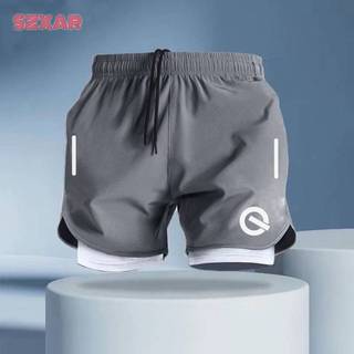 QG American Quick-Drying Lined Shorts Summer Track and Field Men's and Women's Running Training Anti-Wardrobe Malfunction Shorts Fitness Sports Pants Fashion aCz4