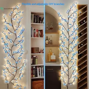Đèn LED BeautifulHomeA Nhánh Hoa Đào Trang Trí Đèn Ngủ, 8 Chế Độ Chạy Bằng USB Treo Tường Khí Quyển Dây VN