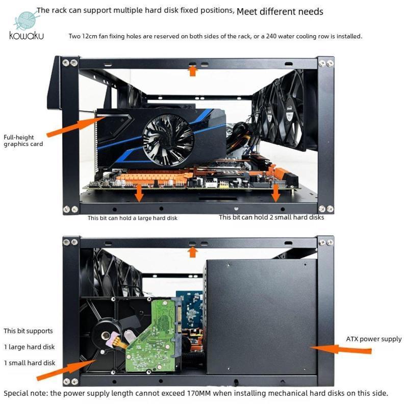 Ốp Lưng Máy Tính Màu Đen Chắc Chắn Bo Mạch Chủ Phụ Kiện Thép Mở Air PC Case