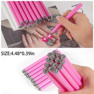 Dụng cụ làm móng bộ 15 bút dập móng đầu mềm thân nhựa họa tiết hoa bướm lá dùng lấy họa tiết sơn móng tạo mẫu móng nhanh dễ thao tác tái sử dụng phù hợp trang trí móng tại nhà và tiệm làm móng
