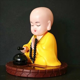 QUIM gật đầu Phật giáo Nhà sư ô tô Trang trí bảng điều khiển năng lượng mặt trời Trang trí bảng điều khiển nhà sư nhỏ Hình tượng trang trí cho gia đình