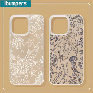 Ibumpers Ốp Điện Thoại Họa Tiết Biển Trắng Thanh Lịch Mờ Bảo Vệ Trong Suốt Mềm Cao Cấp Vỏ Chống Sốc Cho iPhone 11 12 13 14 15 16 17 Pro Max IP 7 8 Plus X XS XR