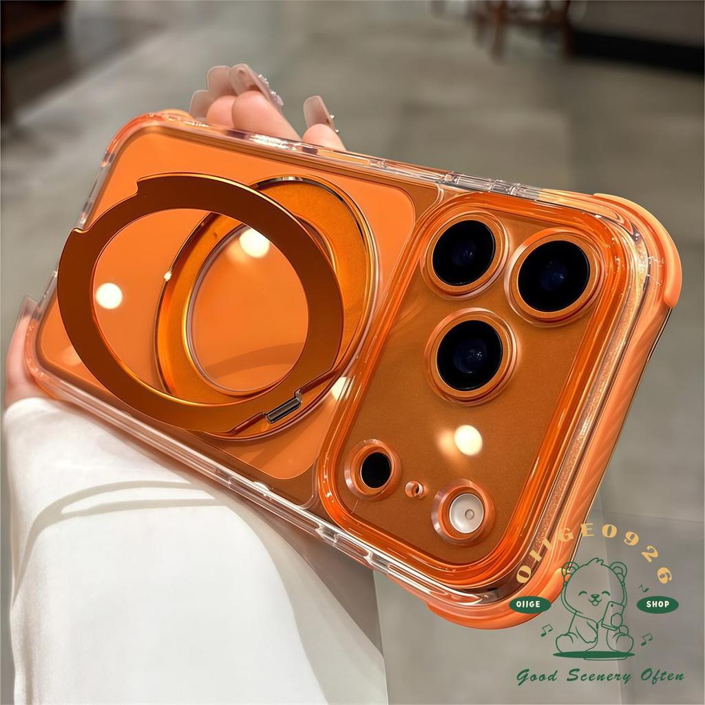 【 Ốp lưng iPhone17 】 Túi khí đá pha lê giá đỡ từ tính Vỏ điện thoại iphone17 Pro Max 16 cho vỏ iPhone Vỏ mềm silicon TPU chống sốc