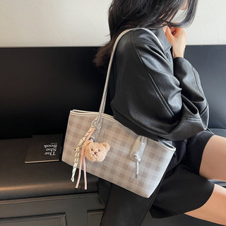 GC2 2026 Ladylike PU Kiểm Tra Túi Đeo Vai Phong Cách Đa Năng Dung Tích Lớn Đi Lại Túi Tote CG2