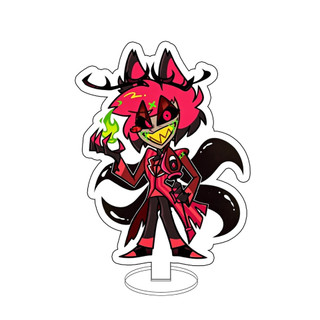 For Anime Hazbin Hotel Vox Alastor Lucifer Morningstar Q Version 10cm Acrylic Stand Desktop Ornament Cartoon Cute