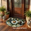 JUIC Doorway Thảm chào mừng, Thảm lót cửa chùi chân nửa tròn hoa Boho, Thảm cửa lối vào dày chống trượt có thể giặt được trong nhà