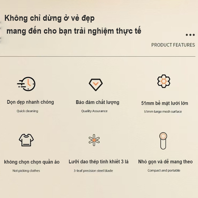 Máy Cắt Lông Xù & Xơ Vải Quần Áo Cầm Tay Sạc Điện - Sạc Điện Tiện Lợi, Cắt Mọi Loại Vải, Giúp Quần Áo Luôn Mới