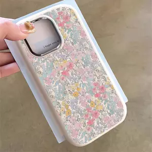 Màn hình đầy đủ hoa phù hợp cho 16 17 trường hợp điện thoại 14 15 11 Mũm mĩm iPhone 13 khung kim loại 7p 8p