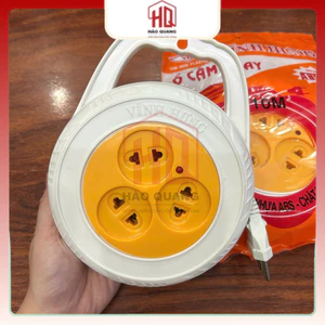 3 Ổ Cắm Quay Kéo Dài 10M Vĩnh Hưng – 3 Lỗ Cắm Đa Năng, Nhựa ABS Chịu Nhiệt, An Toàn Điện
