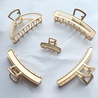 Kẹp Tóc Lưỡi Liềm Cong Phong Cách Trung Quốc, DIY Ngọc Lục Bảo Filigree Dot - Phụ Kiện Tóc JYNE