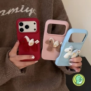 Năm Mới Len nỉ Pony Ốp Lưng Điện Thoại OPPO Reno 15 14 13 11 9 8 Pro 7 Lite 8Z 7Z 6 5 5K 4Z Find X9 X8 X8S X7 R17 R15 5G 4G Cover Hoạt Hình Dễ Thương Ngựa Pegasus PU Vỏ mềm da