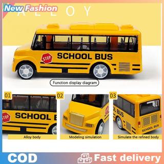 Mát mẻ xe buýt trường học đồ chơi với kéo trở lại cơ chế, màu vàng xe buýt cơ thể
