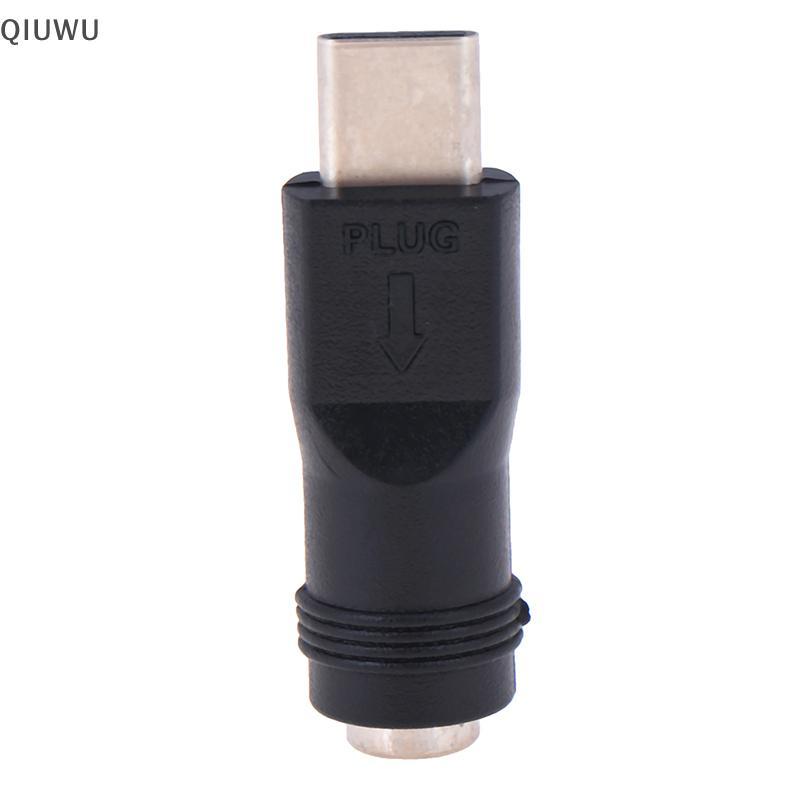 QIUWU 1 Cái 5.5 * 2.1mm Nữ ja sang Type-C 3.1 Nam Cắm 90 / 180 Độ DC Adapter.