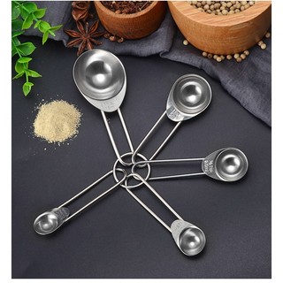 【COD】Set 5 thìa đong inox bền bỉ, dành cho việc định lượng chính xác các loại bột, hạt và chất lỏng trong chế biến thực