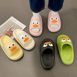 Dép Nữ ASDFGER, Đáy Mềm Chống Trơn Trượt Xúc Xích Miệng Kéo Thẳng, Vịt Hoạt Hình Thời Trang Màu Trơn Giày Đi Biển Mùa Hè EVA Cho Gia Đình Ngoài Trời