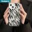 Ốp điện thoại IbumpersTrendy Zebra Print Matte Soft Premium Vỏ chống sốc cho iPhone 11 12 13 14 15 16 17 Pro Max IP 7 8 Plus Iphon X XS XR