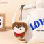 HFSHY 1 Cặp Dễ Thương Sang Trọng Chó Móc Khóa Búp Bê Động Vật Mặt Dây Chuyền Móc Khóa Dành Cho Nữ Bé Gái Hoạt Hình Schoolbag Bapa Mặt Dây Chuyền Quyến Rũ Quà Tặng VN