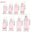 HFSHY Chai Nhỏ Giọt Có Thể Đổ Lại 5-100ML Nắp Hoa Hồng Hộp Đựng Mỹ Phẩm Thủy Tinh Hồng Hương Liệu Ống Lỏng Cho Massage Thiết Yếu VN