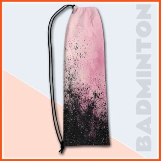 Túi vải flanel graffiti gradient đen hồng cho vợt cầu lông - Dung tích lớn và bảo quản hiệu quả