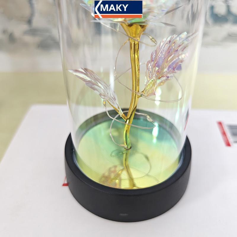 MAKY LED Ánh Sáng Lá Hoa Hồng Nhân Tạo Hoa Đèn Ngủ Ngày Lễ Tình Nhân Quà Tặng Cho Bạn Gái Hoa Hồng Vĩnh Cửu Đám Cưới Trang Trí Quà Tặng VN
