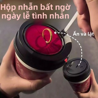 Quà Tặng Ngày Lễ Tình Nhân Hộp Đóng Gói Trà Sữa Nhẫn Hộp Lật Organ Nắp Thiết Kế Sáng Tạo Cặp Đôi Thú Tội Hộp Bất Ngờ