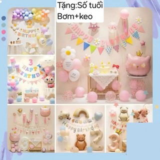 (MIỄN SHIP)(TẶNG SỐ TUỔI)Tổng hợp sét bóng trang trí sinh nhật bé trai bé gái,sét bóng bay happy birthday DF7