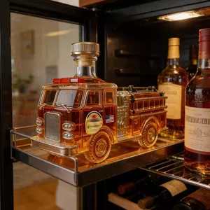 Bình rượu 300ml thủy tinh khắc tay, hình xe tải, dùng cho whisky/vang