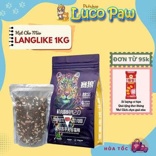 Hạt LANGLIKE - DONGPET - SHILANG A3 ( 1kg chiết ) hạt mix topping thịt sấy, đạm cao, mèo kén ăn