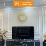 Đồng Hồ Treo Tường Kim Trôi Cao Cấp Tia Mặt Trời Đính Ngọc Trắng Khảm Trai – Decor Sang Trọng, Quà Tân Gia - VHSHOP — ảnh 8