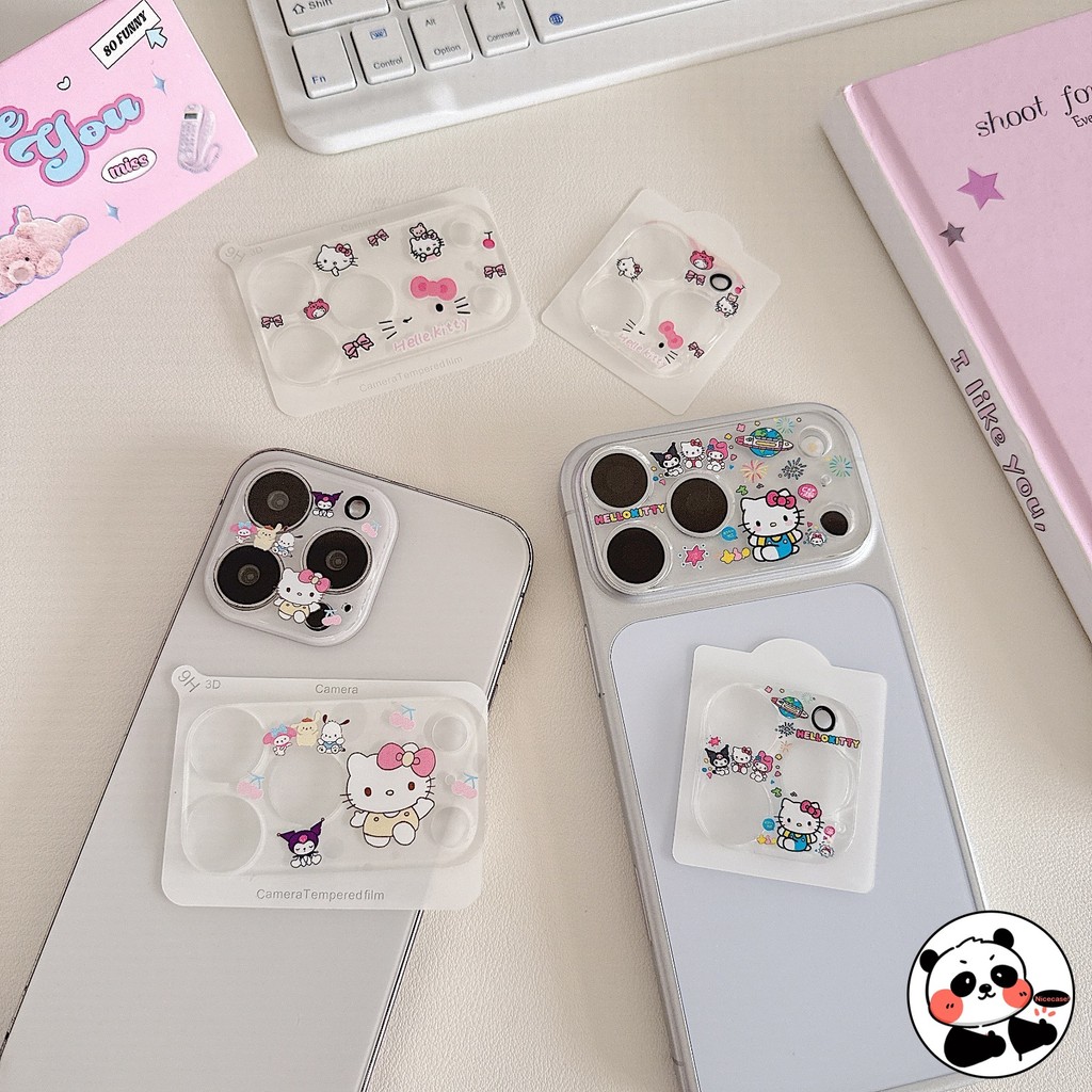 Kính Bảo Vệ camera Dễ Thương Cho iPhone 17 Pro Max 16 15 14 Pro Max Ống Kính Phim Hoạt Hình Doremon Crayon Shin-chan Kitty Cat Patrick Star Snoopy Moon HD Kính Bảo Vệ Full Cover