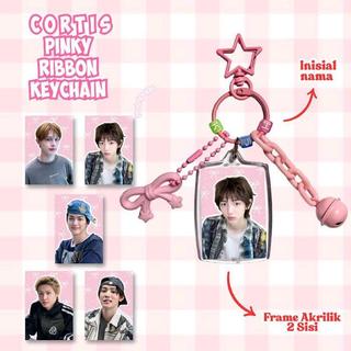 Pinky Ribbon Keychain | Gantungan Kunci Frame Akrilik | Cortis - Nct Dream -  - Keonho, Biru