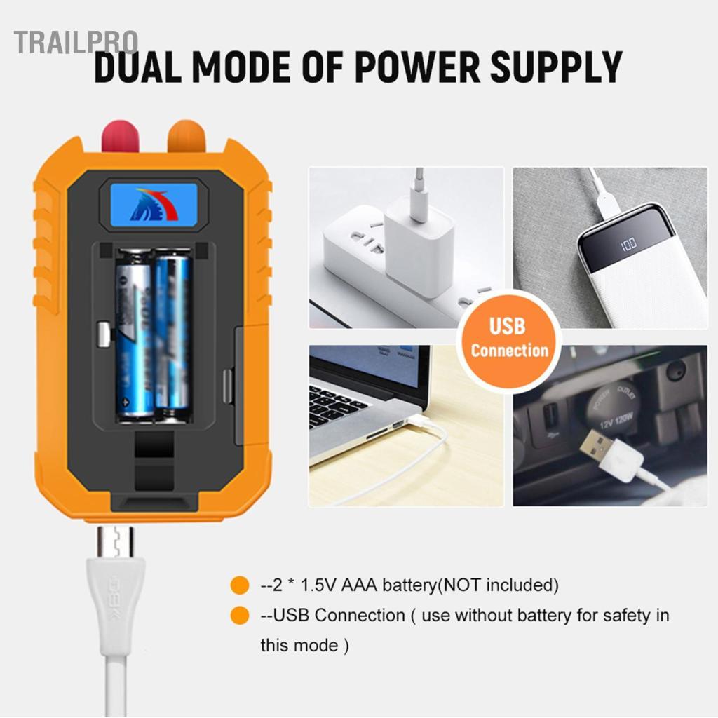 TrailPro Máy đo công suất quang cầm tay TrailPro với đèn đỏ 5km -70-+6dBm Cáp mạng thử nghiệm mini cầm tay kỹ thuật số 7 bước sóng quang tùy chọn