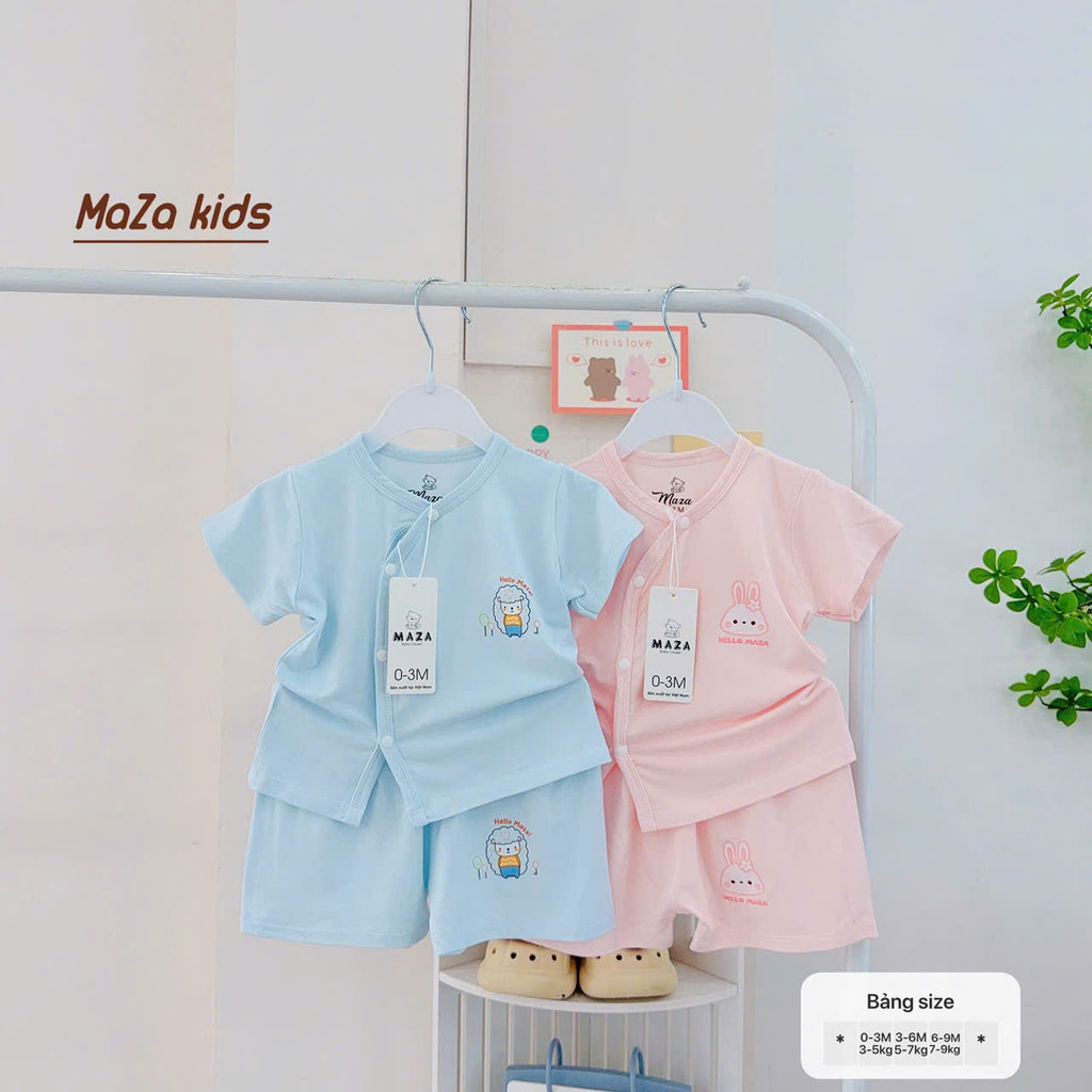 [A131 Mát-Mềm] Bộ quần áo cộc mùa hè chất liệu vải Modal cho bé 0-9 tháng