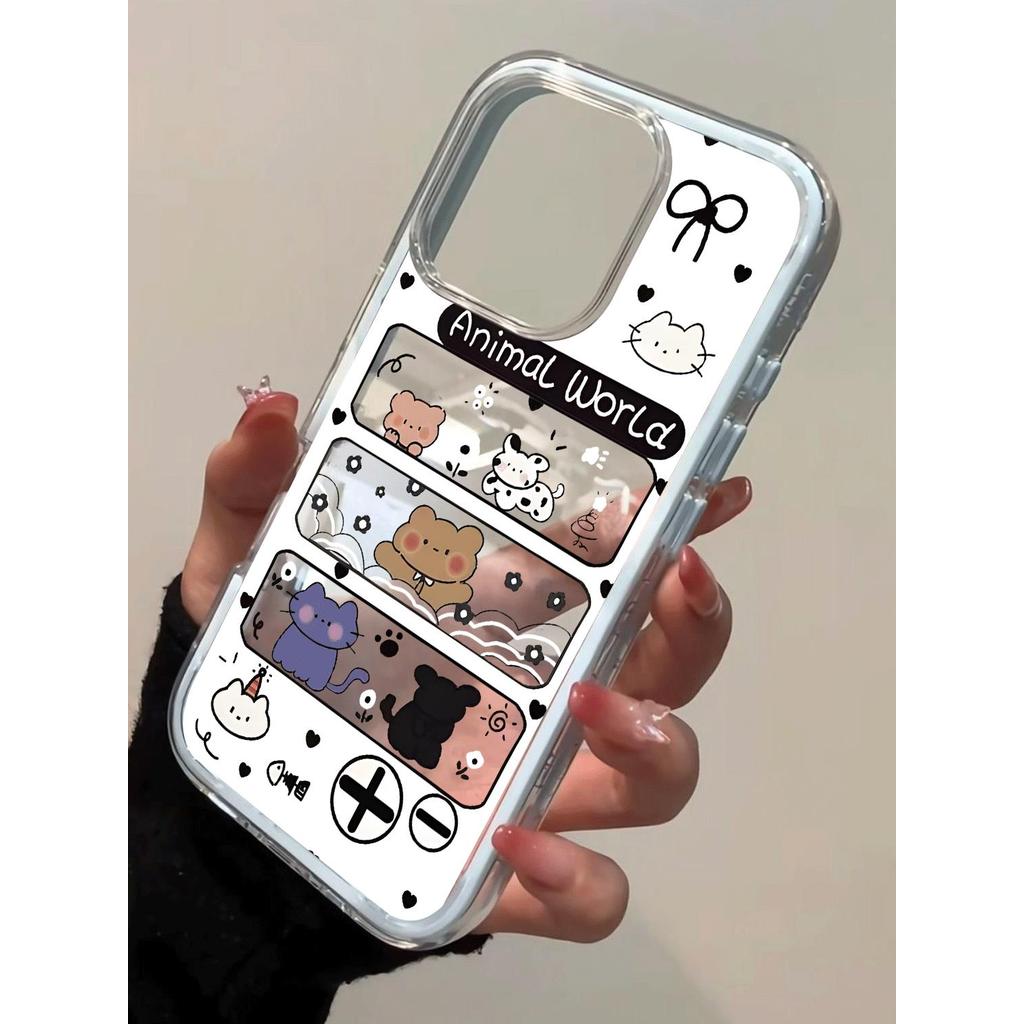 Animal World Graph cho 16 trường hợp iPhone 17Air 3 trong 1 bezel 14 13 11Pro