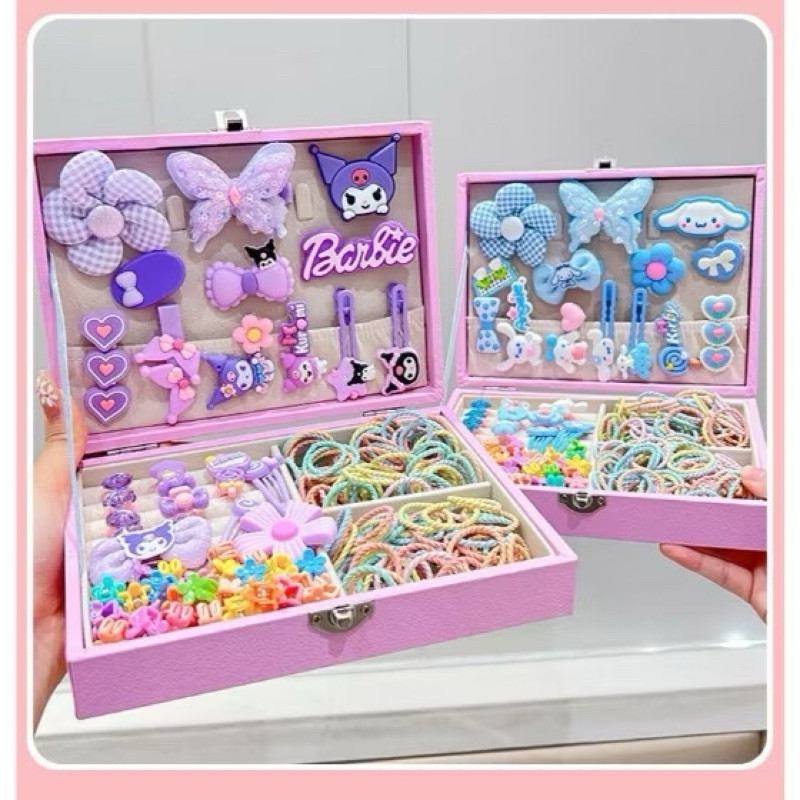 Kẹp Tóc, Hộp phụ kiện kẹp tóc PinkiBox cực dễ thương xinh xắn làm quà tặng sinh nhật cho bé gái mẫu mới