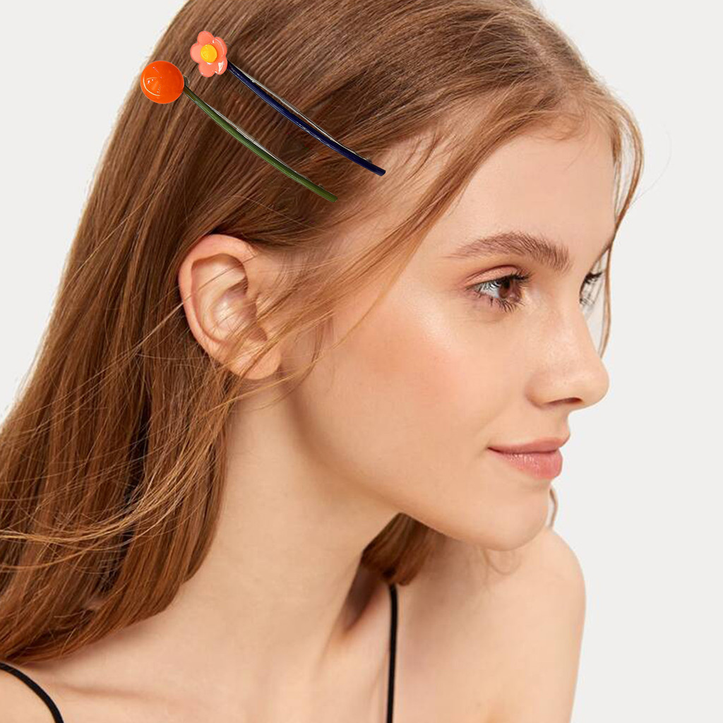 Kẹp tóc barrette hình hoạt họa, chống trơn trượt và đa năng cho tóc dày xoăn, tạo kiểu dễ dàng