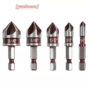 Dụng cụ mở lỗ Chamfer Mũi khoan Hex Shank Dụng cụ vát chế biến gỗ 82° Nút đếm đa kích thước chính xác