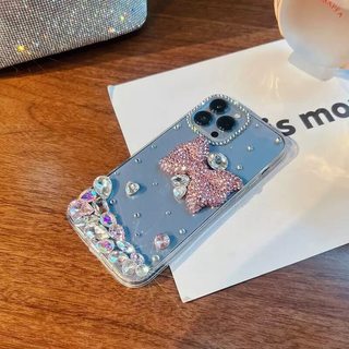 Ốp Nơ Màu Hồng 3D Phong Cách Cô Gái Giàu Có Kim Cương Giả Cho Samsung Galaxy A26 A25 A24 A23 A20 A17 A10S A10 A07 A06 A05 A05S A04 A04E A03 Core A03S A02 A02S Vỏ Mềm Sang Trọng